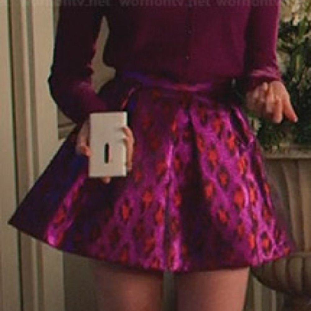 Disco Purple Lantern Skirt Metallic Leopard Size 6 - Picture 6 of 7